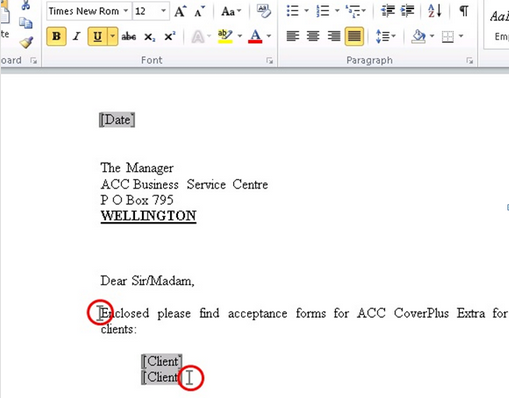 File Letter Infront File Example Set up document templates